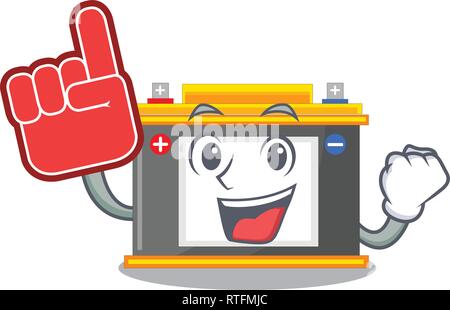 Foam finger miniature accomulator in the a shape Stock Vector