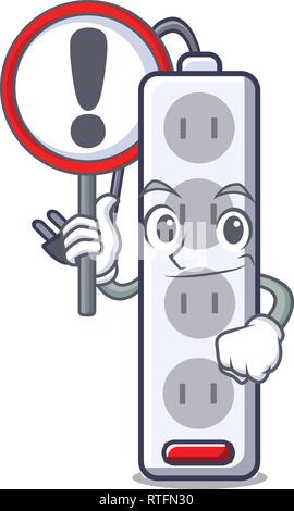 With sign power strip in the character shape Stock Vector