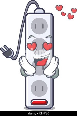 In love isolated power strip with the mascot Stock Vector