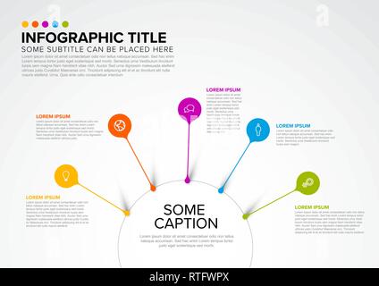 Vector multipurpose Infographic template made from circle and droplet pins Stock Vector