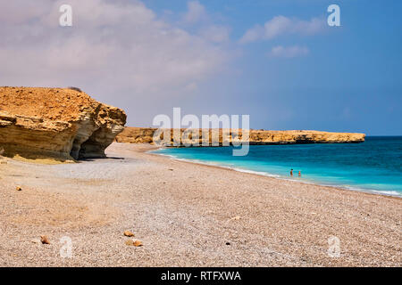 Sultanat of Oman, governorate of Ash Sharqiyah, beach near Wadi ash Shab Stock Photo