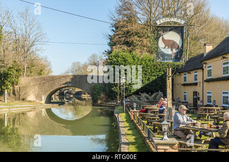 The Blue Lias pub at Stockton, near Coventry Stock Photo