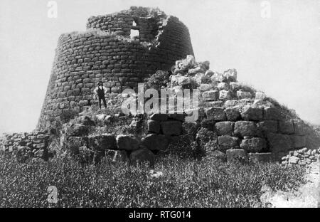 Italy, Sardinia, a dolmen of santu antine di torralba, 1900-10 Stock Photo