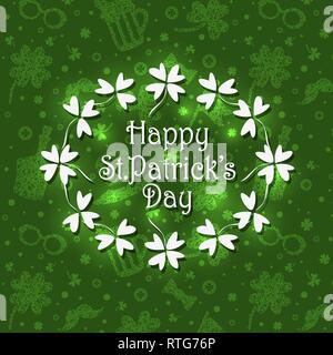 St Patricks Day greeting card background. Vector illustration. Stock Vector