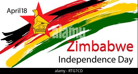 Zimbabwe Independence Day Background. Creative concept for banners, posters and print. Vector illustration Stock Vector