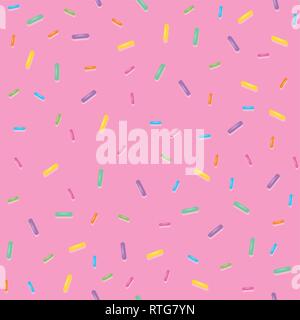 seamless pattern colorful sweet sprinkles on pink background vector illustration EPS10 Stock Vector