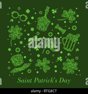 St Patricks Day greeting card background. Vector illustration. Stock Vector