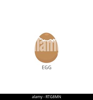 Egg. Broken egg isolated over white background Vector illustration Stock Vector