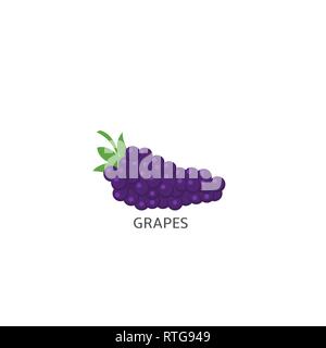 Grapes icon. Purple grapes isolated over white background Vector illustration Stock Vector