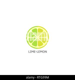 Lime lemon fruits icon isolated over white background Vector illustration Stock Vector