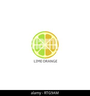 Lime orange fruits icon isolated over white background Vector illustration Stock Vector