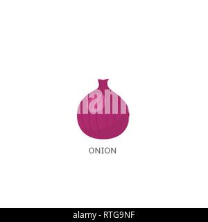 Onion. Red onion isolated over white background Vector illustration Stock Vector