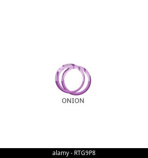 Onion. Red onion rings isolated over white background Vector illustration Stock Vector