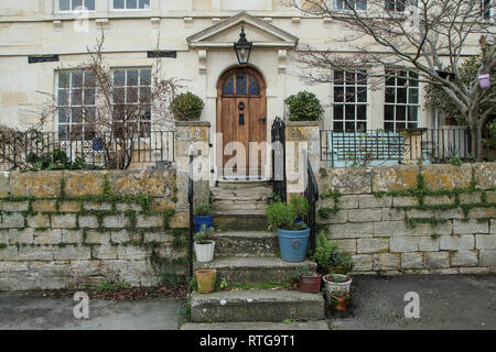 A picture of a traditional facade of a British house in Bradford on Avon. Stock Photo