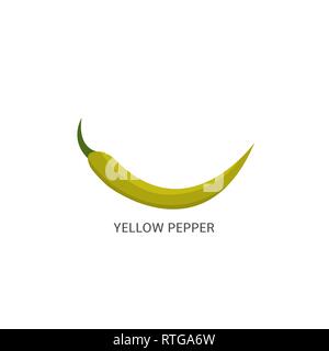 Pepper. Yellow chilli pepper isolated Vector illustration Stock Vector