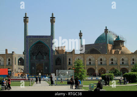 Isfahan, Iran - June 13, 2018: View over the big city square Naqsch-e Dschahan in Isfahan, Iran. The square is a popular meeting spot for the inhabita Stock Photo