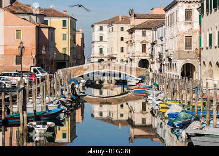 Chioggia, the ancient town situated on a small island at the southern entrance to the Lagoon of Venice Stock Photo