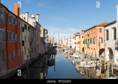 Chioggia, the ancient town situated on a small island at the southern entrance to the Lagoon of Venice Stock Photo