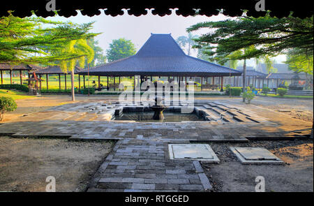 Garden of archeological museum, Borobudur, near Magelang, Central Java, Indonesia Stock Photo