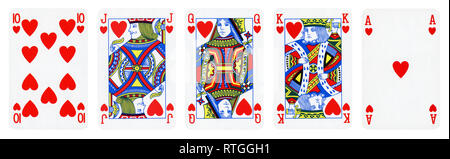Hearts Suit Playing Cards, Set include King, Queen, Jack and Ace ...