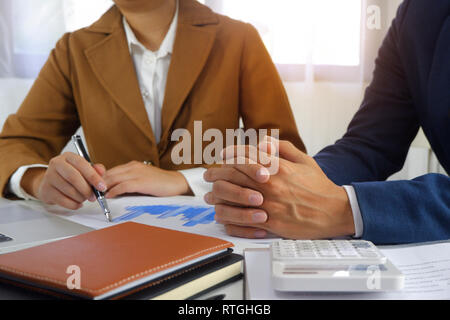 Businesspeople meeting design idea, professional investor working in office for  start up new project. Stock Photo