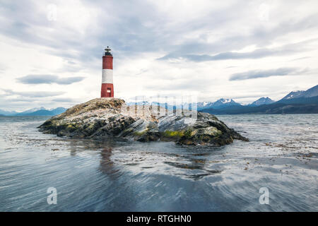 Les Eclaireurs lighthouse on Beagle Canal, Ushuaia - Argentina Stock Photo