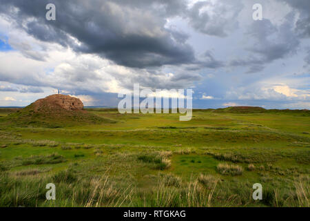Ordu-Baliq, ruins of ancient Uyghur capital near Kharakhorin, Mongolia Stock Photo