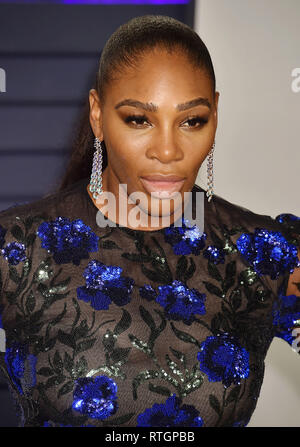 Serena Williams attending the 2019 Vanity Fair Oscar Party held at the
