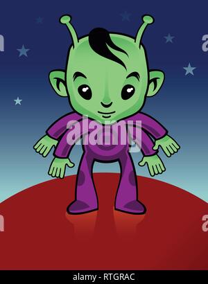 Alien Cartoon Stock Vector