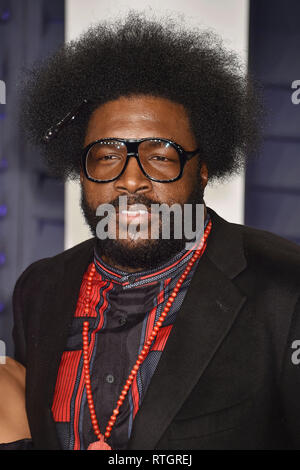 BEVERLY HILLS, CA - FEBRUARY 25: Questlove  attends the 2019 Vanity Fair Oscar Party hosted by Radhika Jones at Wallis Annenberg Center for the Perfor Stock Photo