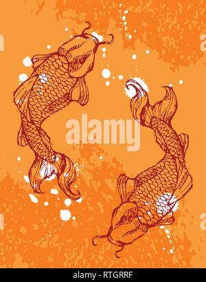 Koi Background Stock Vector