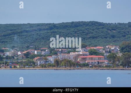 KYLLINI, GREECE - MAY 28, 2015: Panoramic view of town of Kyllini, Peloponnese, Western Greece Stock Photo