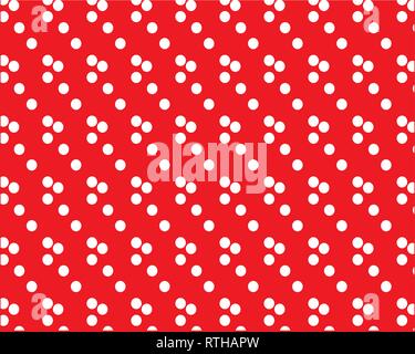 white polka dots on red background, cute background Stock Vector