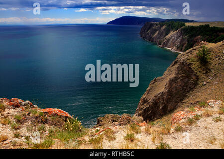 Olkhon island, coast between Khoboy and Ugury, Baikal lake, Russia Stock Photo