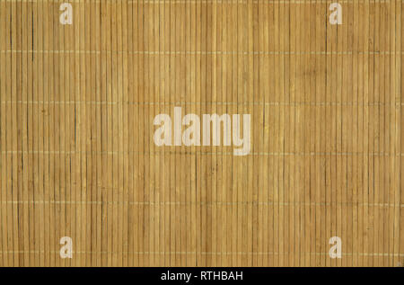 Wooden bamboo mat background and texture by handmade. Stock Photo