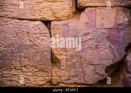 old walls of Meroe pyramids in a desert of Sudan Stock Photo