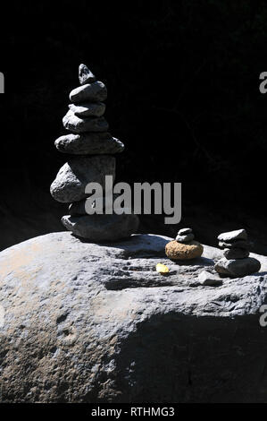 Around Madeira - A pile of stones situated Lev. do Bom Sucesso, Madeira, Portugal Stock Photo