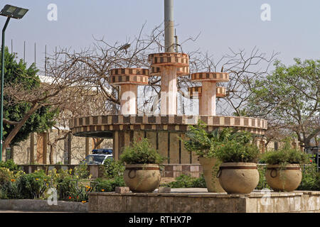 Cairo, Egypt - March 03, 2010: Memorial Fountain Landmark in Cairo, Egypt. Stock Photo