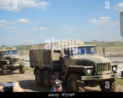 Kubinka, Russia - June 12, 2011: Museum of armored vehicles under the open sky and under sheds in Kubinka near Moscow. Stock Photo