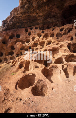 Cenobio de Valeron, archeological site, aboriginal caves in Grand Canary, Canary islands . Stock Photo