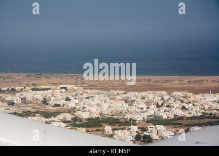 View from the plane of the city of Seeb, near Muscat (Oman) Stock Photo