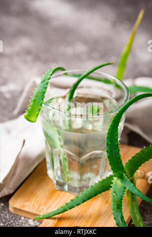 Glass of healthy aloe vera drink Stock Photo