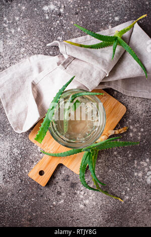 Glass of healthy aloe vera drink Stock Photo