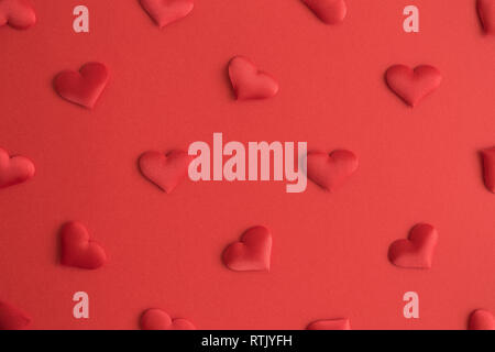Valentines day romantic background pattern made of decorative heats minimal creative concept. Stock Photo