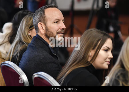 London, UK. 1st Mar, 2019. SMGlobal Catwalk - London Fashion Week F/W19 at Clayton Crown Hotel, Cricklewood Broadway, on 1st March 2019, London, UK. Credit: Picture Capital/Alamy Live News Stock Photo