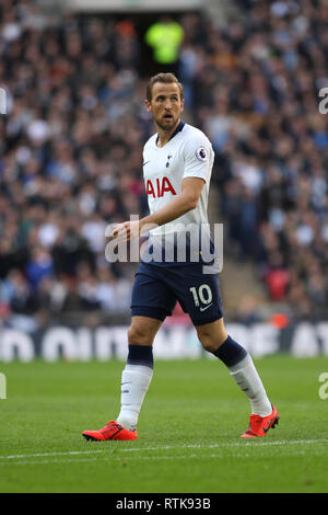 London, UK. 02nd Mar, 2019.Harry Kane of Tottenham Hotspur during the Premier League match between Tottenham Hotspur and Arsenal at Wembley Stadium on March 2nd 2019 in London, England. (Photo by Mick Kearns/phcimages.com) Stock Photo