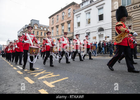 Glasgow, Scotland, UK. 2nd March, 2019. Members taking part in the City of Glasgow Campsie Branch Club Apprentice boys of Derry         Procession through the streets of the city including the laying of wreaths at the Cenotaph in George Square. Credit: Skully/Alamy Live News Stock Photo