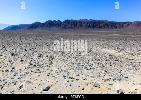 Peruvian desert in the Nazca area where the famous lines extend Stock Photo