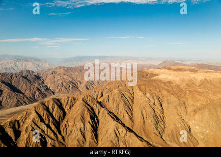 Aerial view of the desert relief near the lines of Nazca, Peru Stock Photo