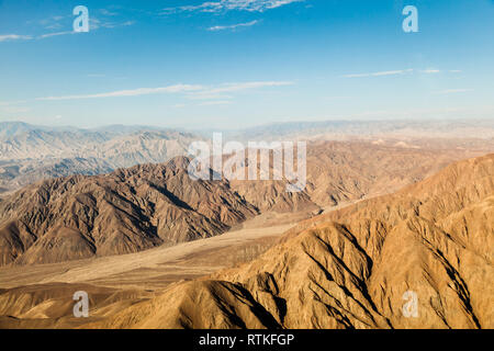 Aerial view of the desert relief near the lines of Nazca, Peru Stock Photo